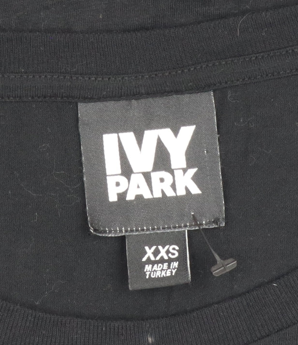 IVY PARK Womens Black Tank Top XXS Sleeveless Jersey Cotton Blend