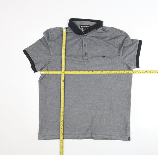 Michael Kors Men’s Grey Polo Shirt Size L Short Sleeve Logo Casual
