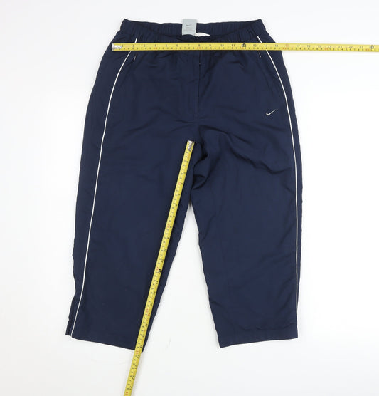 Nike Womens Blue Jogger Trousers Size S Elastic Waist Sportswear
