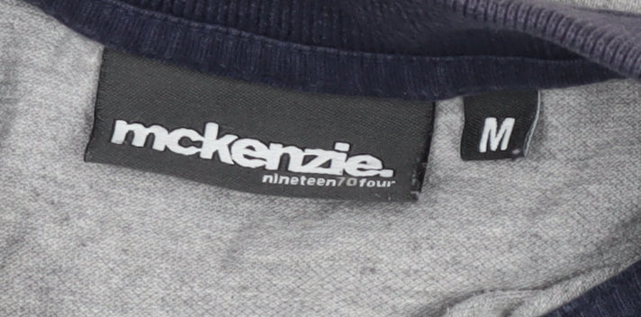 McKenzie Men's Grey Short Sleeve Polo Shirt Size M Cotton Blend