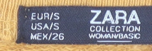 Zara Women Mustard Yellow LOVE Graphic Pullover Sweatshirt Size S