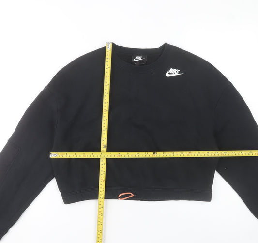 Nike Women’s Black M Loose Fit Pullover Sweatshirt Logo Sportswear