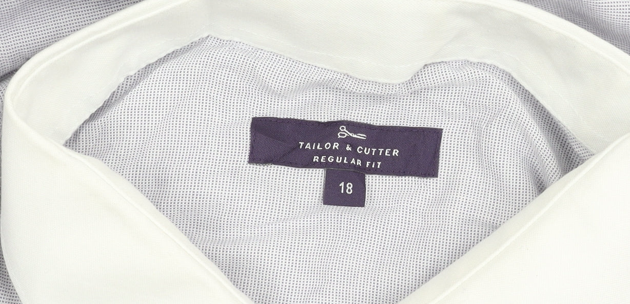 Tailor & Cutter Men’s Grey Check Shirt 18 Regular Fit Long Sleeve
