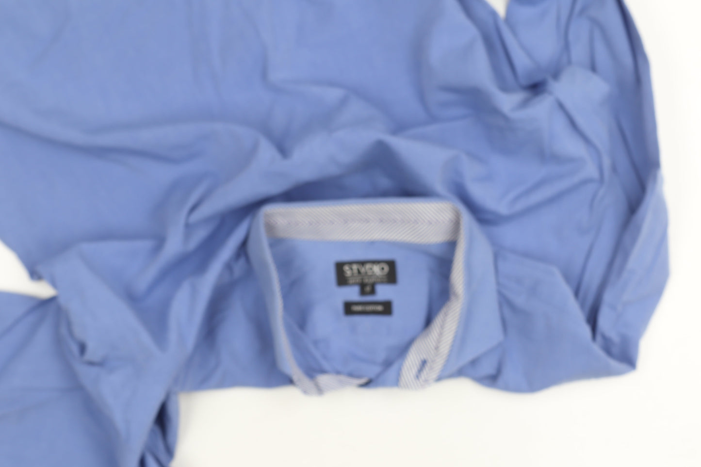 Jeff Banks Mens Blue 17/44in Cotton Long Sleeve Button Up Shirt