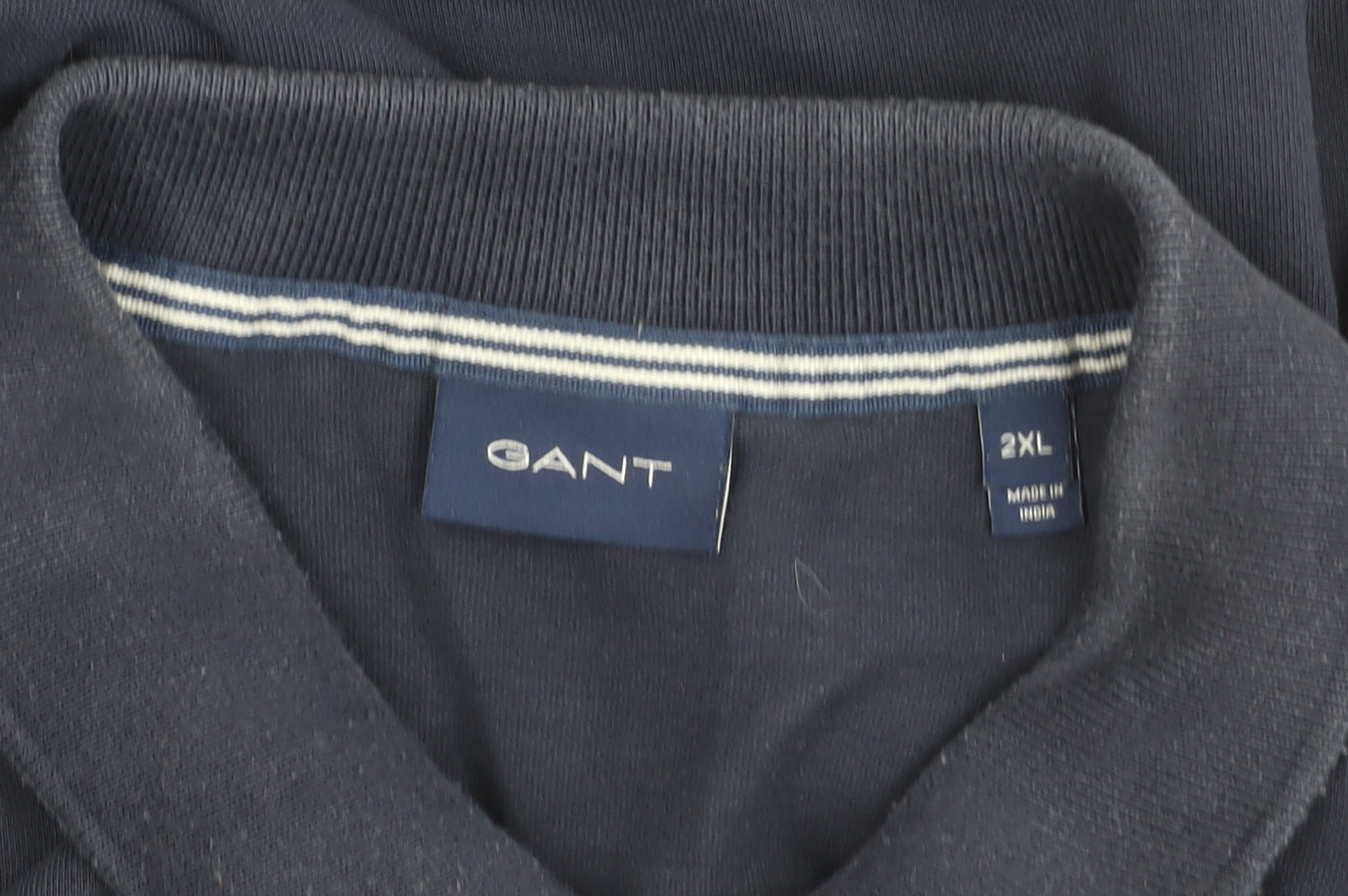 Gant Men’s Navy Blue 2XL Cotton Polo Shirt Classic Fit