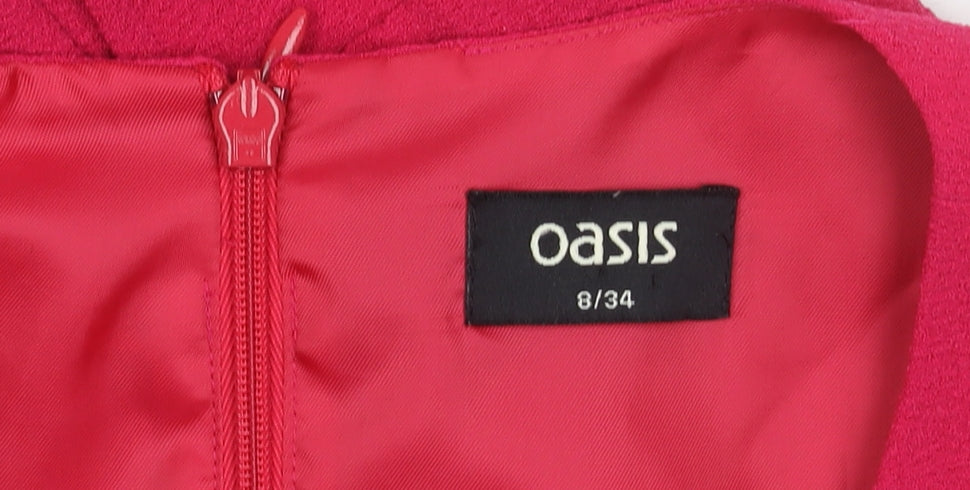 Oasis Women’s Pink Size 8 Knee Length Sheath Sleeveless Dress