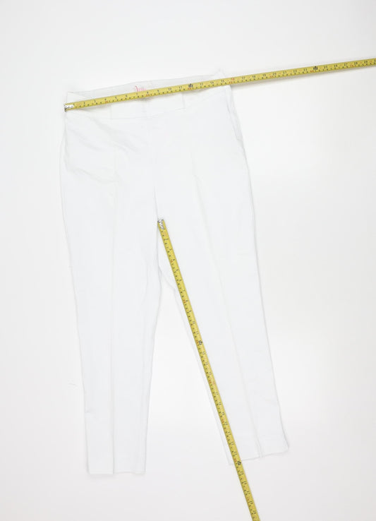 Savida Womens White Slim Fit Trousers Size 12 Cotton Blend