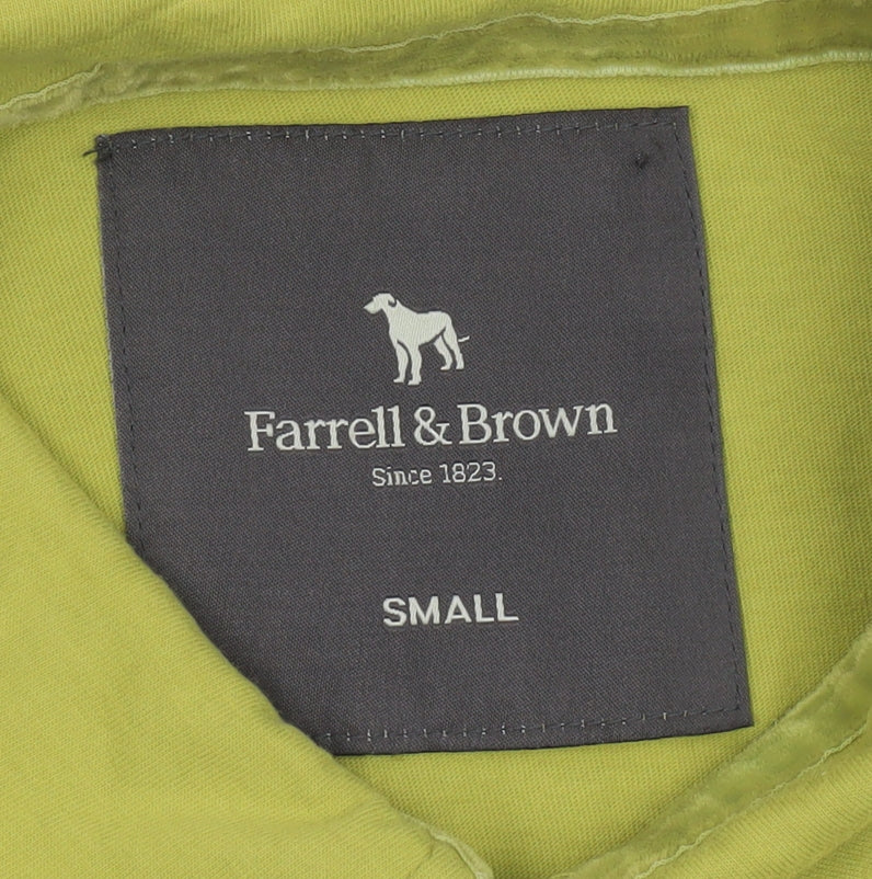 Farrell & Brown Mens Green Cotton Polo Shirt Small Regular Fit