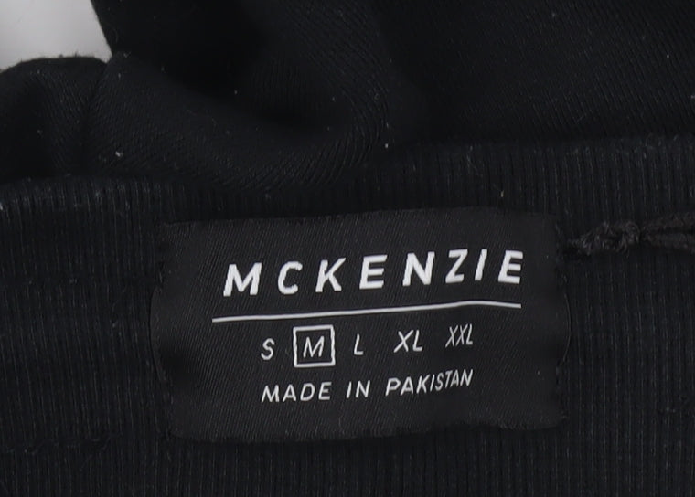 McKenzie Men's Black Joggers Medium Fleece Tapered Sweatpants