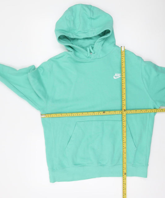 Nike Women’s Green Pullover Hoodie Size M Cotton Blend Sweatshirt
