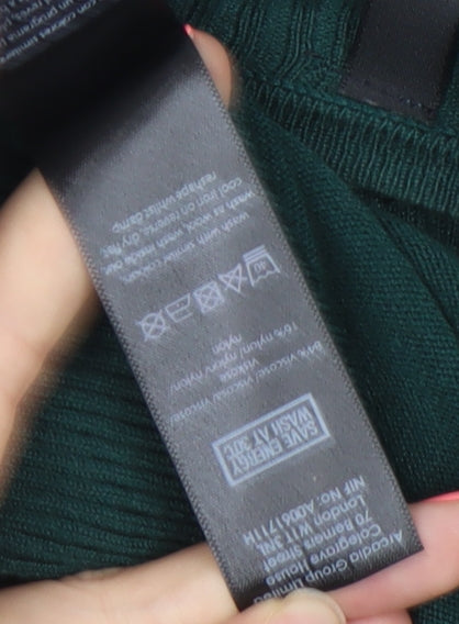 Evans Women's Green Wrap Knit Cardigan Size 14 Viscose Nylon Long Sleeve