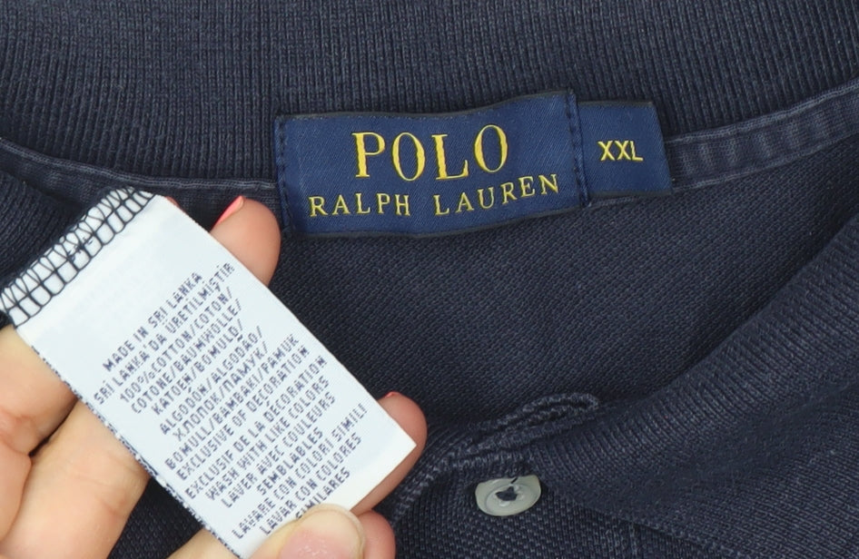 Ralph Lauren Men’s Blue 2XL Polo Shirt Classic Fit Cotton Short Sleeve