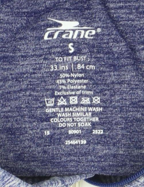Crane Women's Blue Short Sleeve 1/4 Zip Athletic T-Shirt S