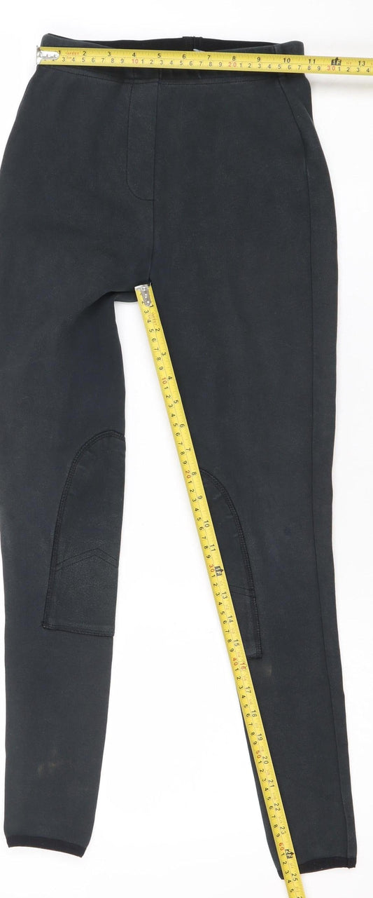 Equestrian Girls Black Stretch Equestrian Riding Trousers Size 24in 152cm Cotton Blend