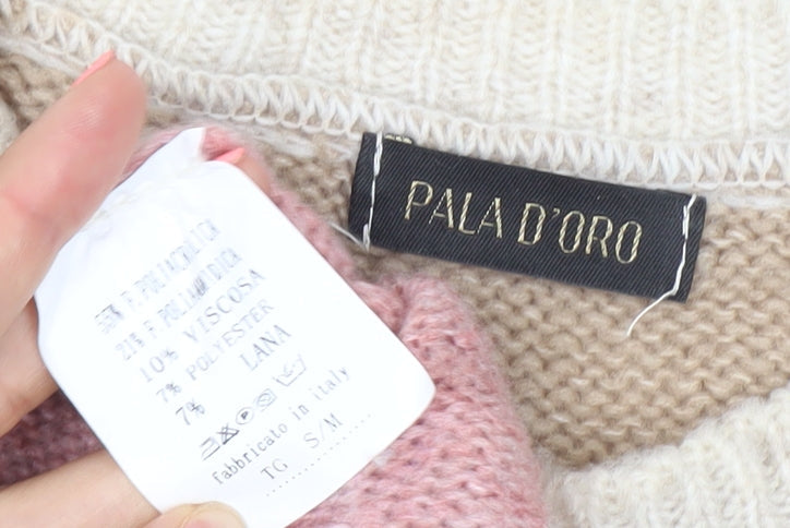 Pala D'Oro Women's Multicolour Striped Knit Jumper Size S