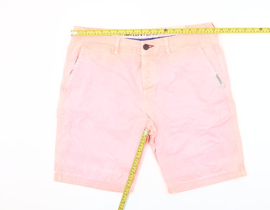 Superdry Mens Pink Chino Shorts XL Cotton Blend Casual Summer