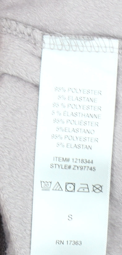 DKNY Women's Mauve Velour Logo Sweatshirt S Pullover Crew Neck