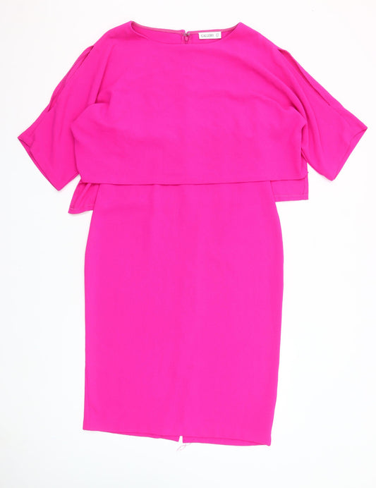 Additional front view of Gallery Women's Pink, size 10, Shift Dress Knee Length Party Outfit