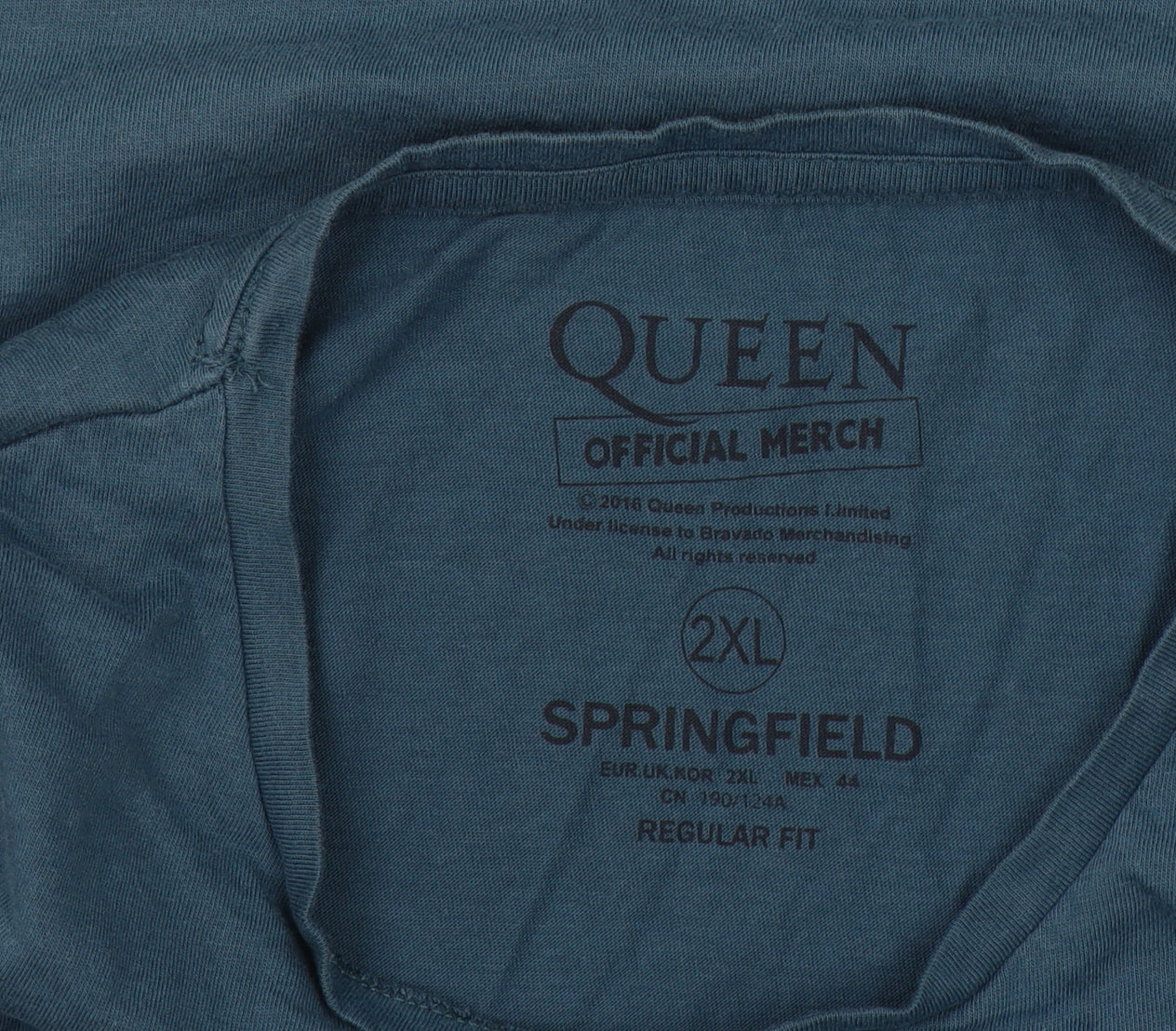 Queen Official Merch Men's Blue 2XL Regular Fit Graphic T-Shirt