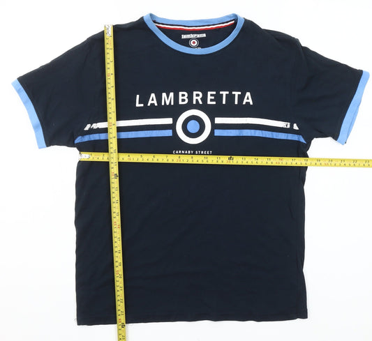 Lambretta Men's Blue Retro Graphic Short Sleeve T-Shirt Size S