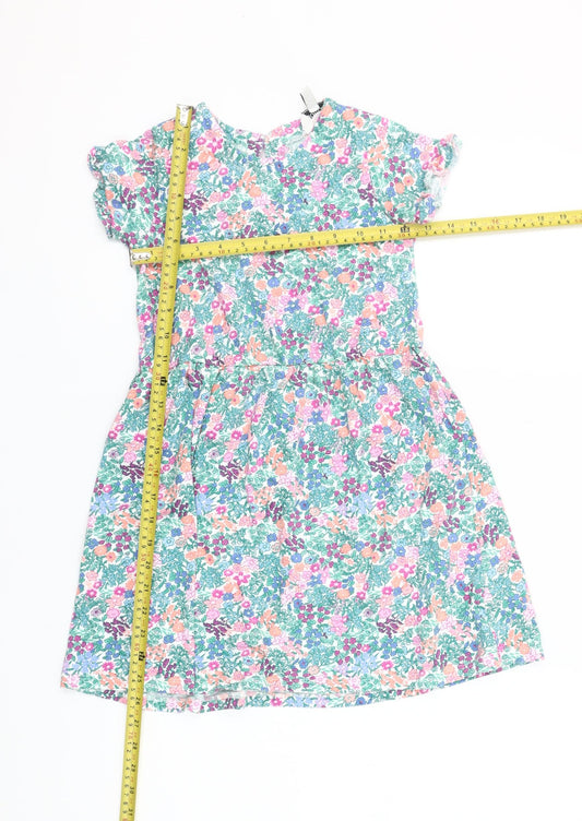 Joules Girls Multicoloured Floral Cotton Skater Dress 8 Years