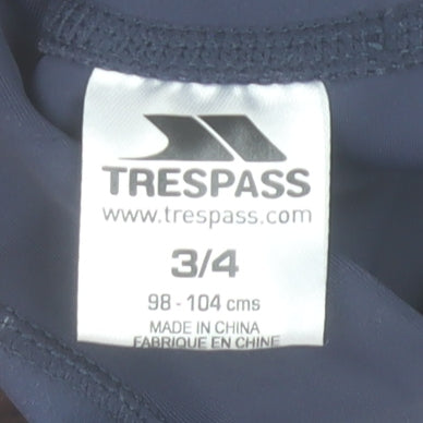 Trespass Boys Blue Shark Print Rash Guard Swim Top 3-4 Years UV Protection