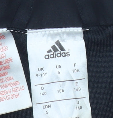 Adidas Boys Black Green 9-10 Years Windbreaker Jacket ClimaProof Lined Zip