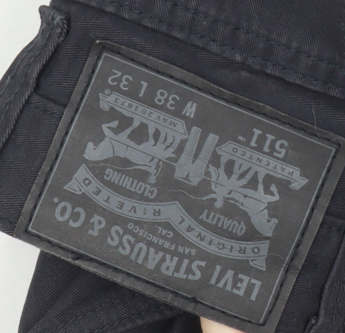 Levi's 511 Men's Black Slim Straight Jeans W38 L32 Cotton Denim