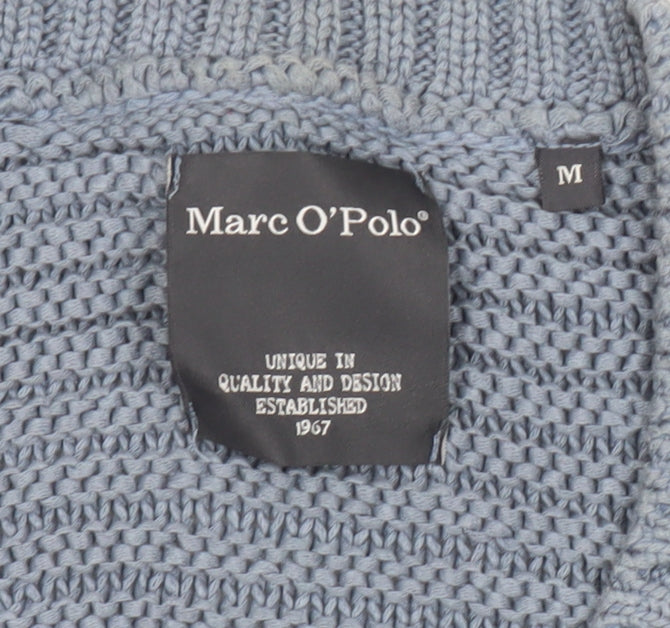 Marc O'Polo Women Blue Short Sleeve Knit Cardigan Size M Cotton Blend