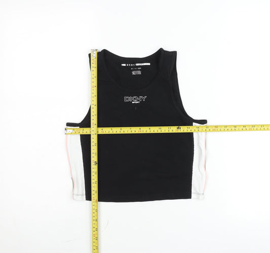 DKNY Sport Womens Black XS Tank Top Cotton Blend Activewear