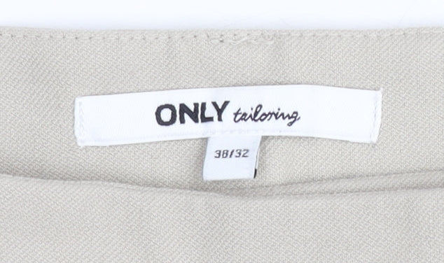 ONLY Women Beige Tailored Straight Trousers Size 10