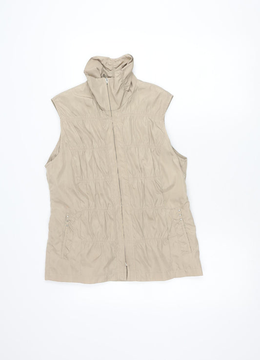 ERFO Womens Beige Lightweight Zip Waistcoat Size 8