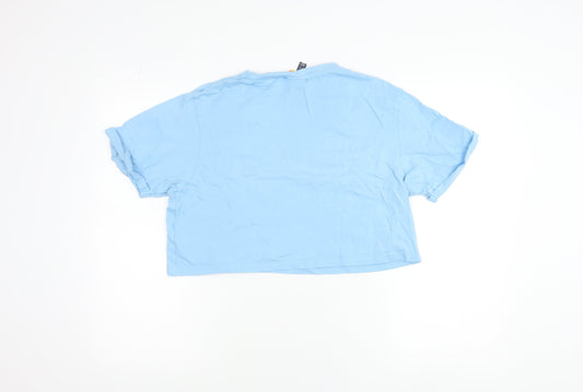 Ellesse Women's Blue Cropped Logo T-Shirt UK 12