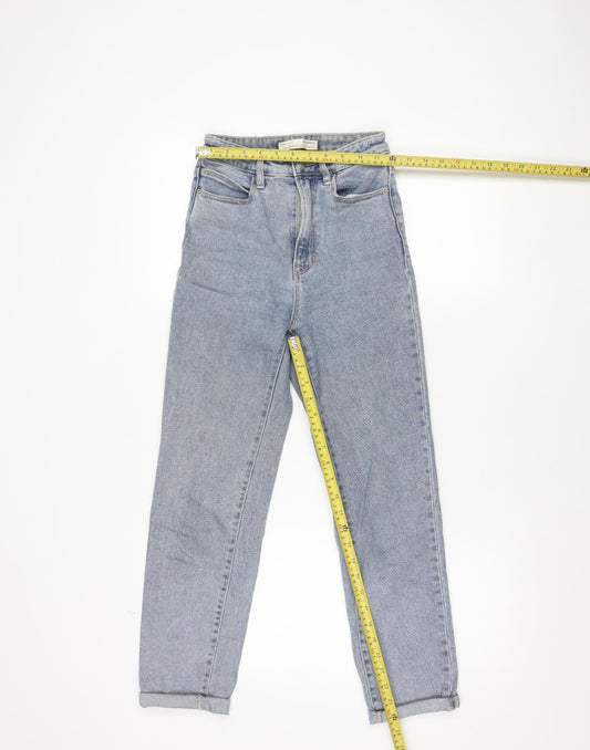 Stradivarius Women Blue High Rise Mom Jeans Size 6