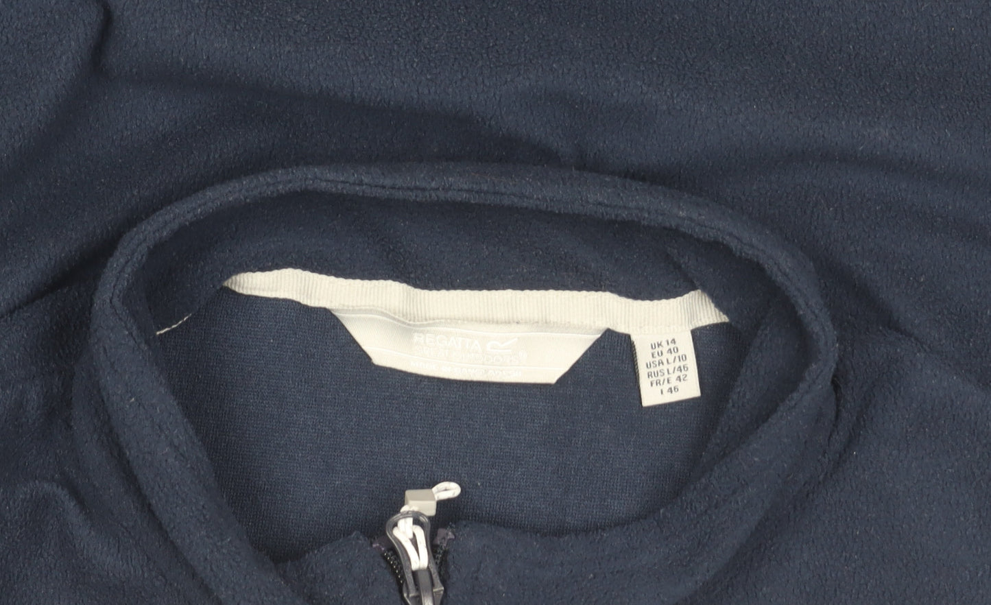 Regatta Women’s Navy 1/4 Zip Fleece Pullover Sweatshirt UK 14 Outdoor Warm