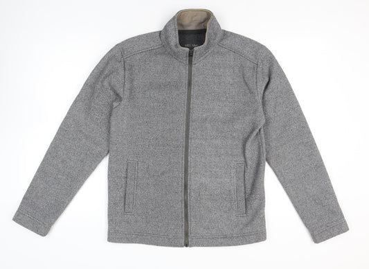 Marks and Spencer Men's Grey Herringbone Full Zip Jacket Size S