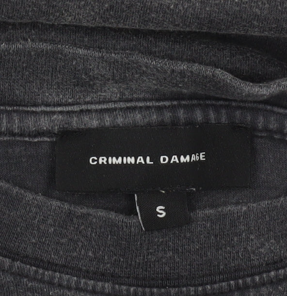 Criminal Damage Men's Black Cotton Crew Neck T-Shirt Size S