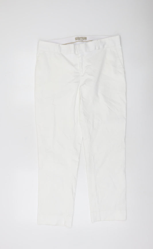 Banana Republic Women’s White Chino Hampton Trousers Size 10 Slim Fit