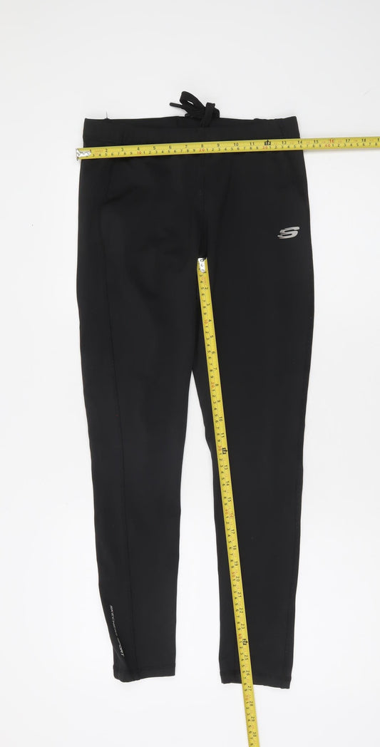 Skechers Sport Womens Black Leggings Size S Drawstring Waist