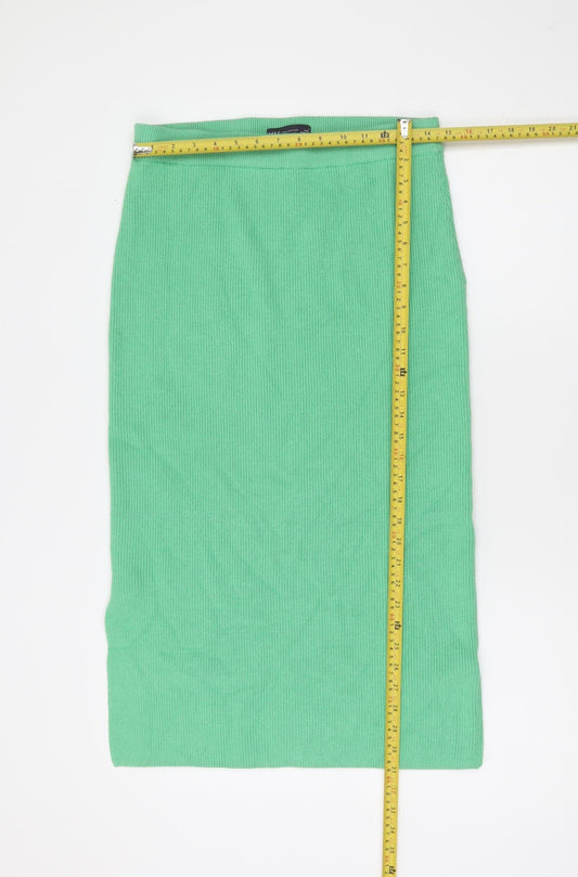 Marks and Spencer Women’s Green Rib Knit Midi Pencil Skirt Size M