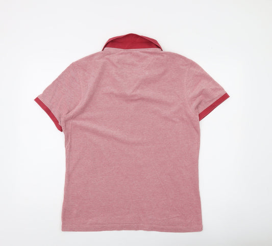 Barbour Men's Red Cotton Short Sleeve Polo Shirt L