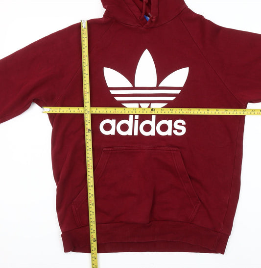 Adidas Womens Burgundy Hoodie Size M Pullover Hooded Sweatshirt