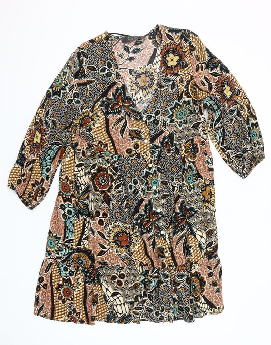 Primark Womens Multicoloured Floral A-Line Dress Size 8