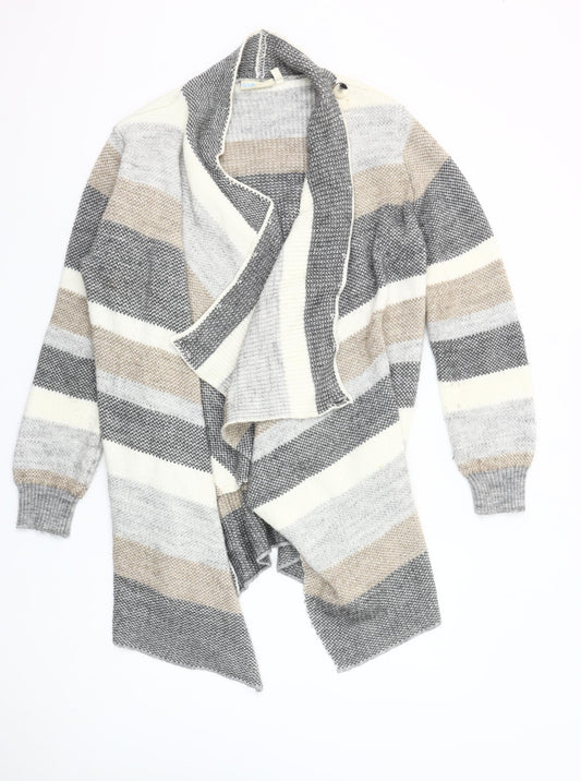 JoJo Maman Bébé Women's Multicoloured M Striped Open Knit Cardigan