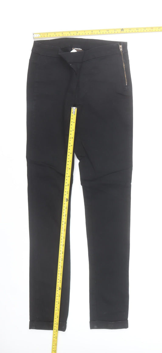 Pieces Women’s Black Skinny Jeans S Slim Fit Mid Rise Stretch Zip Detail