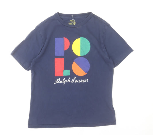 Boys UK Size 10-12 Years Ralph Lauren Blue Basic T-Shirt