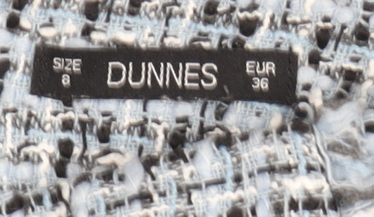 Dunnes Women Blue Tweed Pencil Skirt Size 8 Knee Length