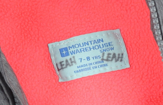 Mountain Warehouse Girls Grey Puffer Jacket 7-8 Years Hooded Winter Coat