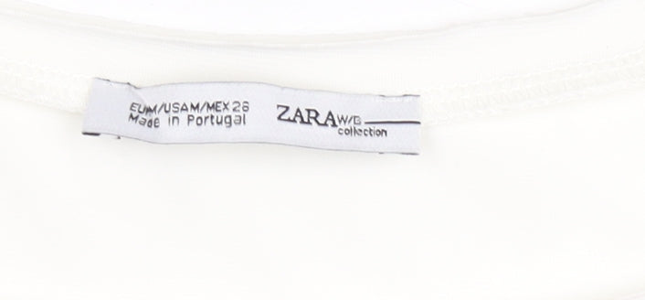 Zara Women Multicoloured Crew Neck Colourblock T-Shirt M