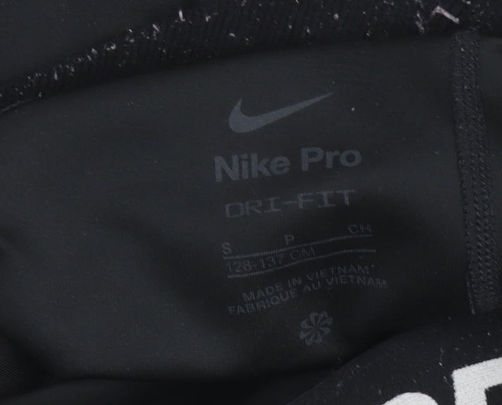 Nike Pro Girls Black Dri-FIT Ankle Leggings Size S (128-137 cm)